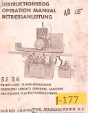 Jakobsens-Jakobsen SJ24, Surface Grinder, Operations Manual Year (1981)-SJ24-01